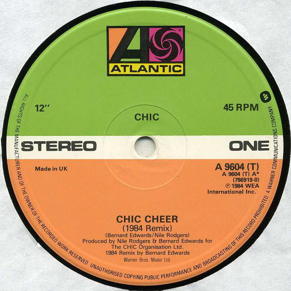 Chic : Chic Cheer (1984 Mix By Bernard Edwards) (12")