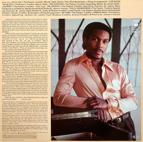 Rodney Franklin : You'll Never Know (LP, Album)