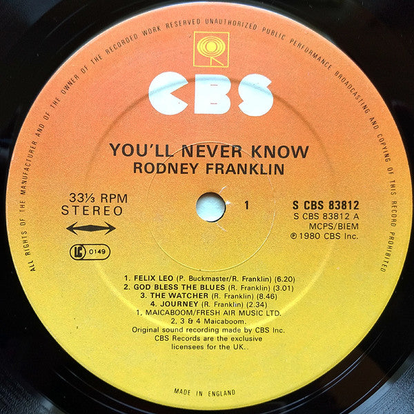 Rodney Franklin : You'll Never Know (LP, Album)