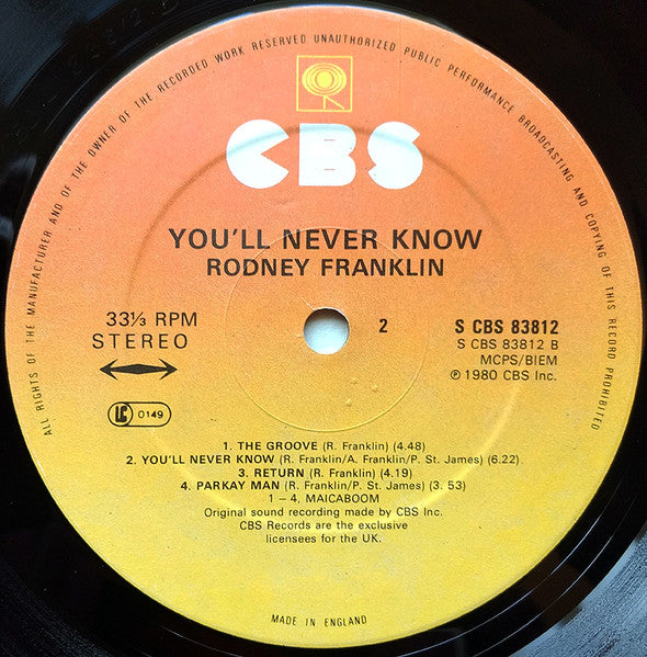 Rodney Franklin : You'll Never Know (LP, Album)