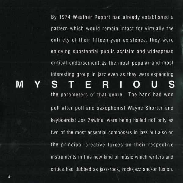 Weather Report : Mysterious Traveller (CD, Album, RE, RM, DSD)