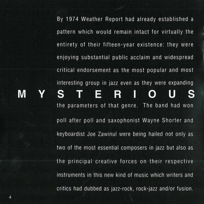 Weather Report : Mysterious Traveller (CD, Album, RE, RM, DSD)