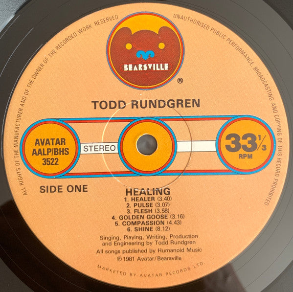 Todd Rundgren : Healing (LP, Album)