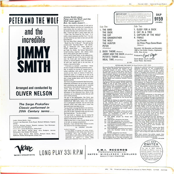 Jimmy Smith : Peter & The Wolf (LP, Album)