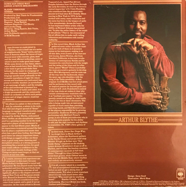 Arthur Blythe : Lenox Avenue Breakdown (LP, Album)