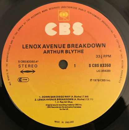 Arthur Blythe : Lenox Avenue Breakdown (LP, Album)