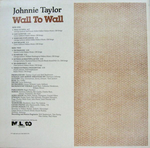 Johnnie Taylor : Wall To Wall (LP, Album)