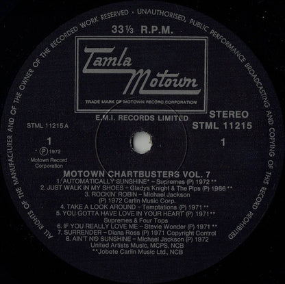 Various : Motown Chartbusters Volume 7 (LP, Album, Comp)