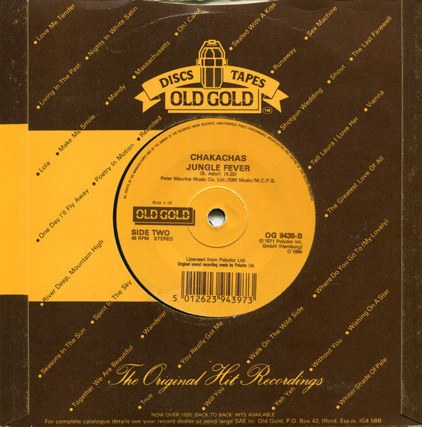 Bobby Bloom / Chakachas : Montego Bay / Jungle Fever (7", Single, RE)