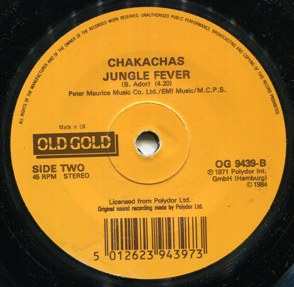 Bobby Bloom / Chakachas : Montego Bay / Jungle Fever (7", Single, RE)