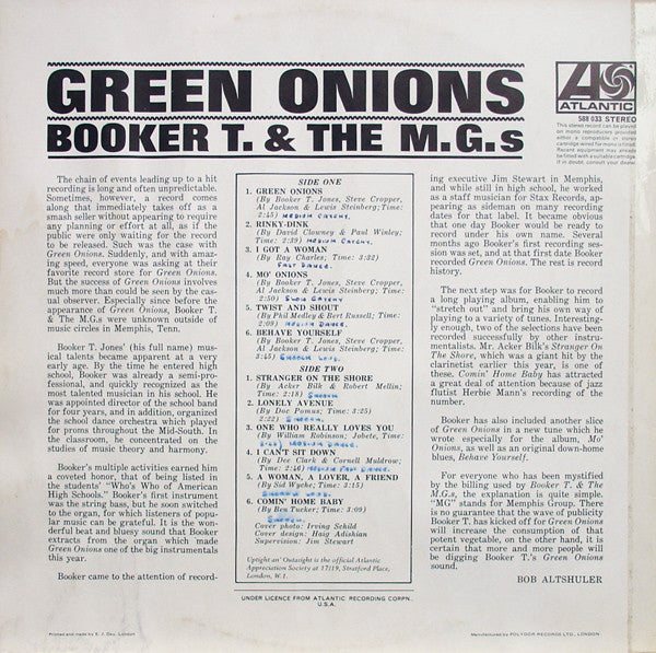 Booker T & The MG's : Green Onions (LP, Album, RE)