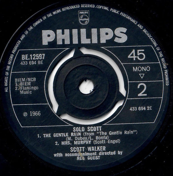 John Walker (3) / Scott Walker : Solo John / Solo Scott (7", EP, Mono)