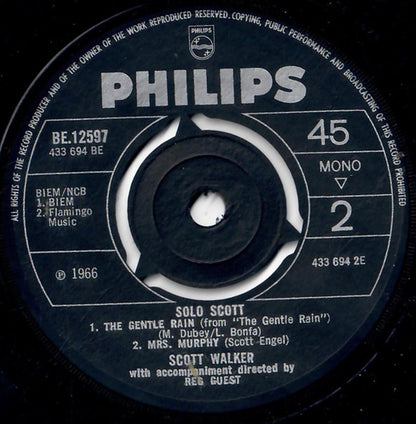 John Walker (3) / Scott Walker : Solo John / Solo Scott (7", EP, Mono)