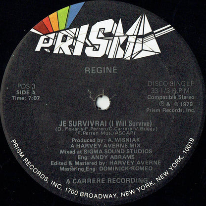 Régine : Je Survivrai = I Will Survive (12", Single)