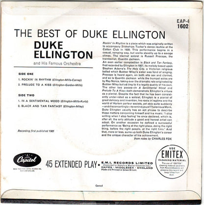 Duke Ellington : The Best Of Duke Ellington (7", EP, Mono)