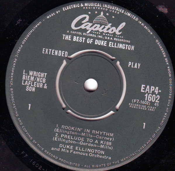 Duke Ellington : The Best Of Duke Ellington (7", EP, Mono)