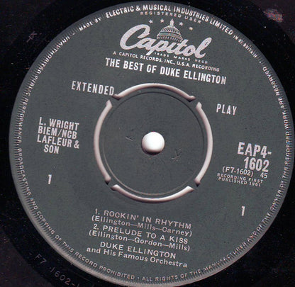 Duke Ellington : The Best Of Duke Ellington (7", EP, Mono)