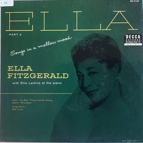 Ella Fitzgerald : Ella - Songs In A Mellow Mood Part 2 (7", EP)