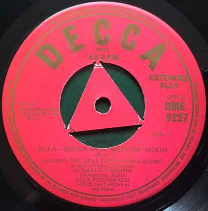 Ella Fitzgerald : Ella - Songs In A Mellow Mood Part 2 (7", EP)