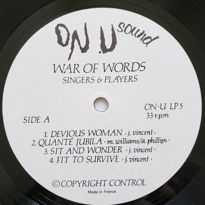 Singers & Players : War Of Words (LP, Album)