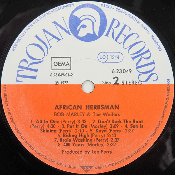 Bob Marley & The Wailers : African Herbsman (LP, Album, RE)
