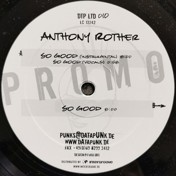 Anthony Rother : So Good (12", Promo)