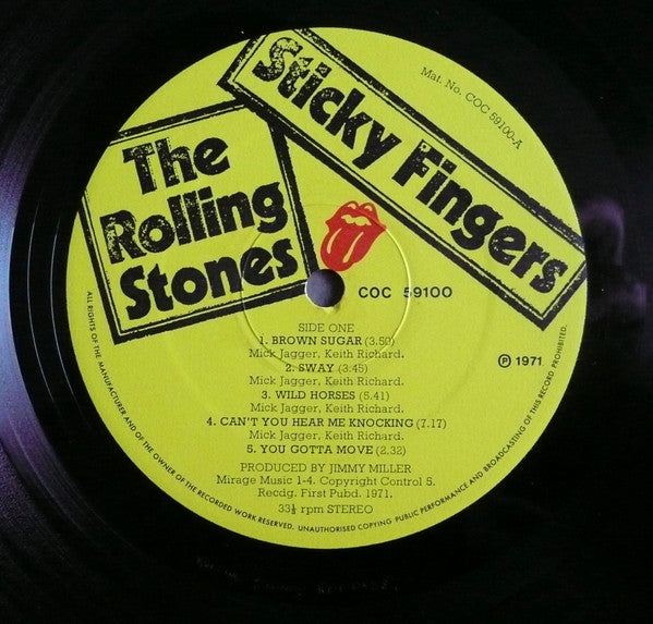 The Rolling Stones : Sticky Fingers (LP, Album, zip)