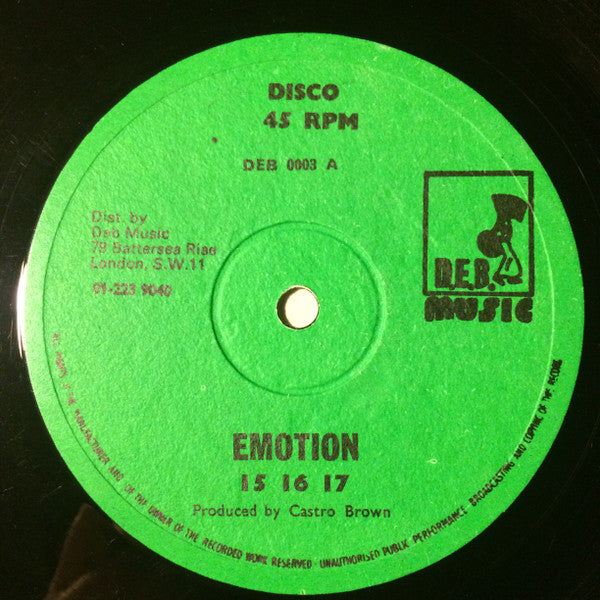 15 16 17 / Dennis Bovell : Emotion / Castro Brown Speaks To Dennis Bovell (12")