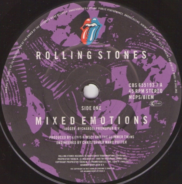 Rolling Stones* : Mixed Emotions (7", Single)