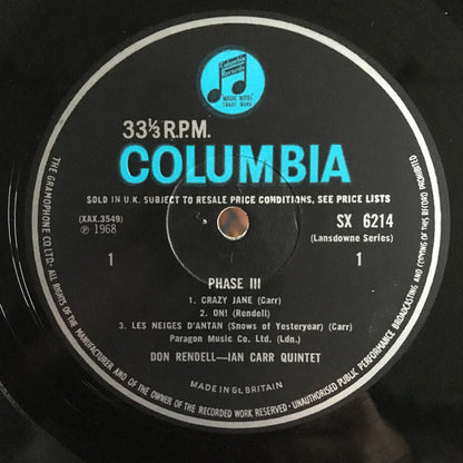 The Don Rendell / Ian Carr Quintet : Phase III (LP, Album, Mono)