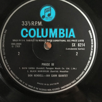 The Don Rendell / Ian Carr Quintet : Phase III (LP, Album, Mono)