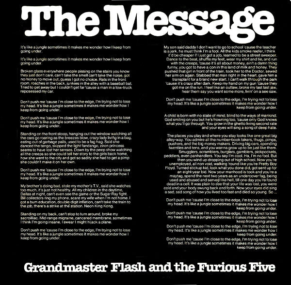 Grandmaster Flash & The Furious Five : The Message (12")