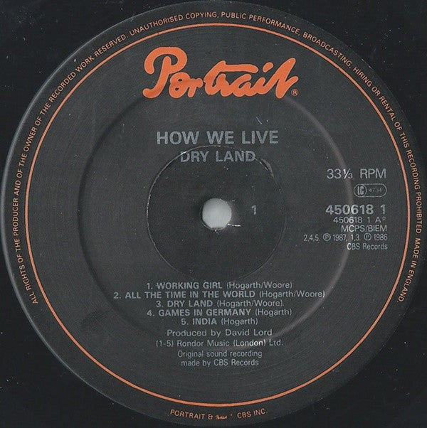 How We Live : Dry Land (LP, Album)