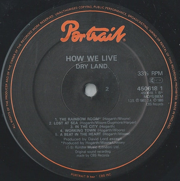 How We Live : Dry Land (LP, Album)