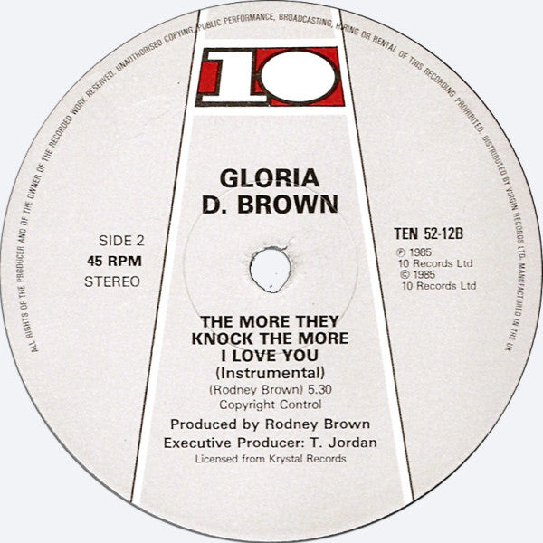 Gloria D. Brown : The More They Knock The More I Love You (12")