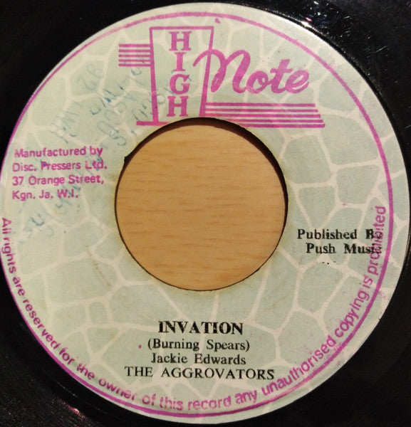 Jackie Edwards, The Aggrovators : Invation (7")