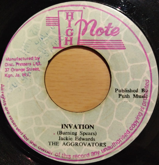 Jackie Edwards, The Aggrovators : Invation (7")