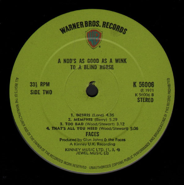 Faces (3) : A Nod's As Good As A Wink...To A Blind Horse (LP, Album)