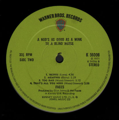 Faces (3) : A Nod's As Good As A Wink...To A Blind Horse (LP, Album)