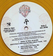 The Artist (Formerly Known As Prince) : Gold (12", Single, Promo, Gol)