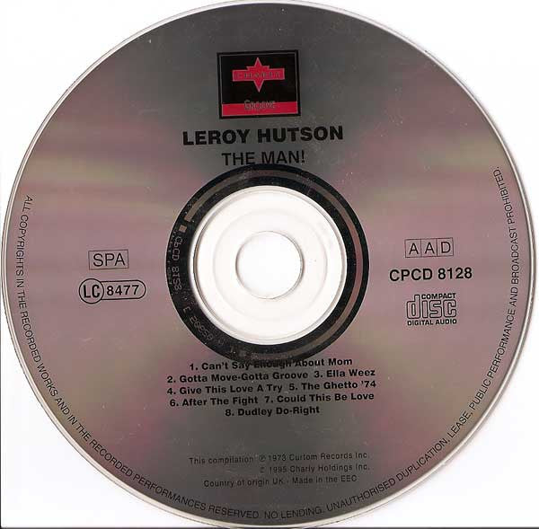 Leroy Hutson : The Man! - Writer/Producer/Artist/Superstar!! (CD, Album, RE)