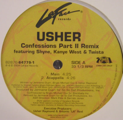 Usher Featuring Shyne, Kanye West & Twista : Confessions Part II (Remix) (12")