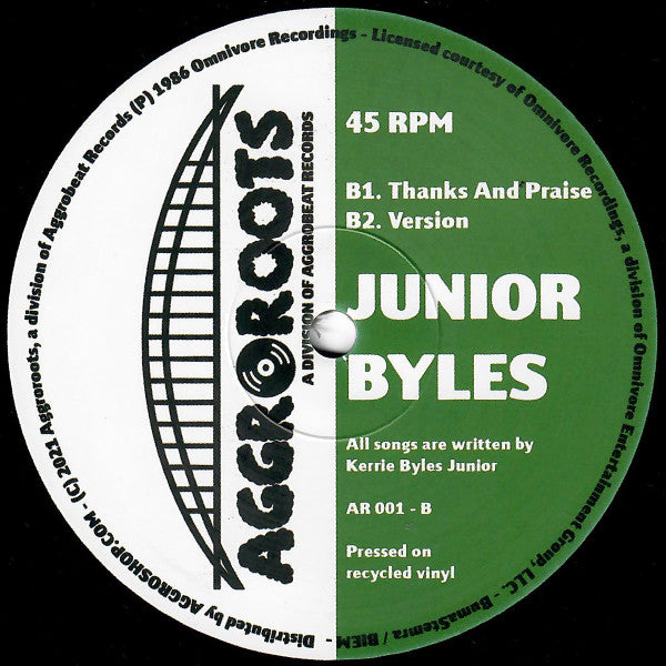 Junior Byles : Press Along / Thanks And Praise (12", Maxi, Ltd)