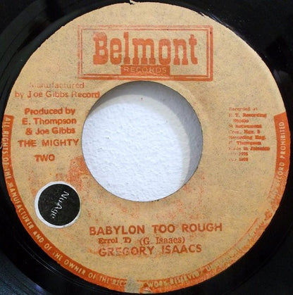 Gregory Isaacs / The Mighty Two : Babylon Too Rough / I Stand Accused (7", Red)