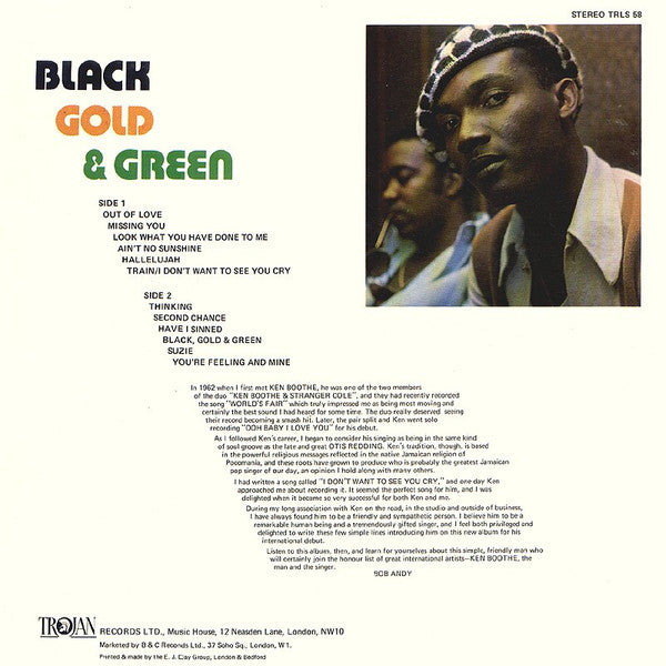 Ken Boothe : Black Gold & Green (LP, Album)