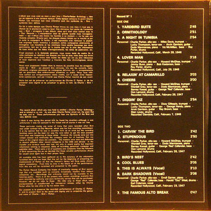 Charlie Parker : Anthology (3xLP, Comp, RE, Gat)