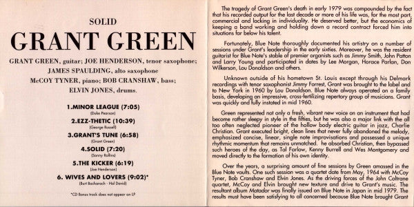 Grant Green : Solid (CD, Album, Ltd, RE, RM)