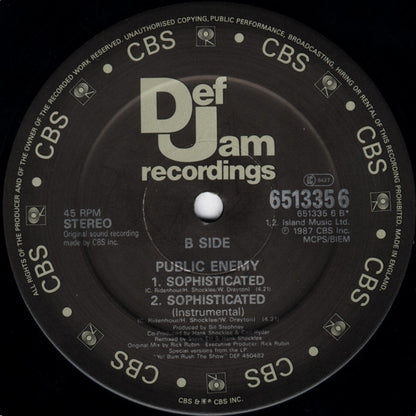 Public Enemy : Bring The Noise (No Noise Version) (12", Single)