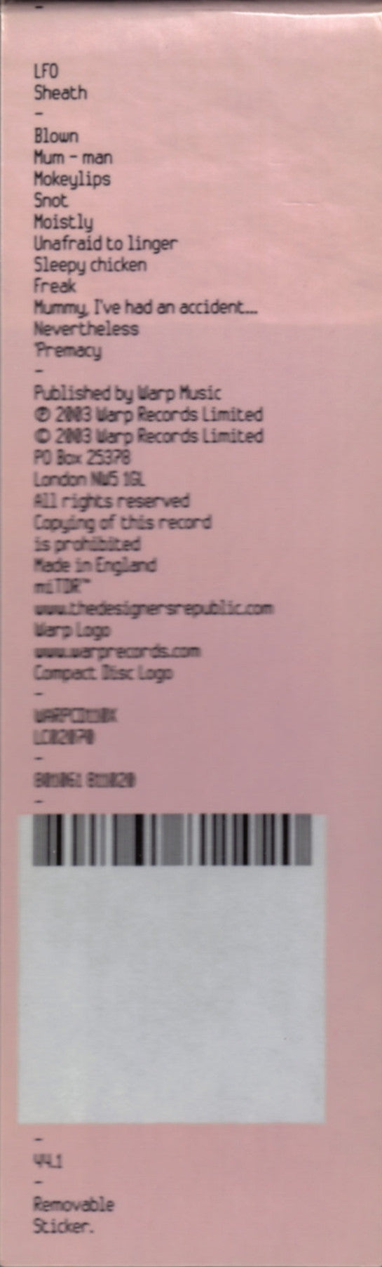 LFO : Sheath (CD, Album, Ltd)