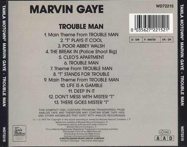 Marvin Gaye : Trouble Man (CD, Album, RE)